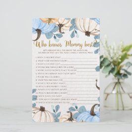 Lámina Calabaza floral - Quién conoce a mamá mejor juego 