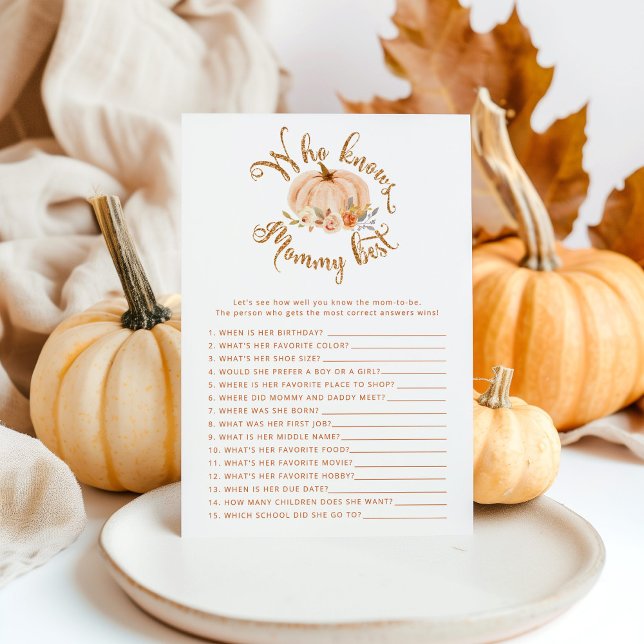 Lámina Calabaza floral Quién conoce a mamá mejor juego de (Subido por el creador)