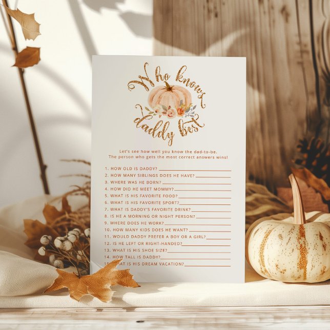 Lámina Calabaza floral Quién conoce mejor a papi bebé duc (Subido por el creador)