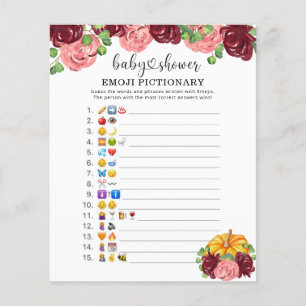 Lámina Calabaza - Juego de imágenes de emojis baby shower