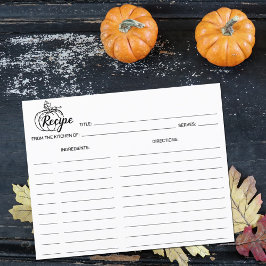 Lámina Calabaza minimalista, carta de receta culinaria si