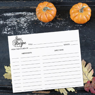 Lámina Calabaza minimalista, carta de receta culinaria si