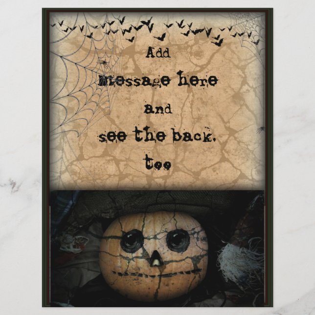 Lámina Calabaza Naranja espeluznante Jack-o-Lantern (Anverso)