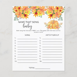 Lámina Calabaza - Nombra esa canción, juego de ducha bebé