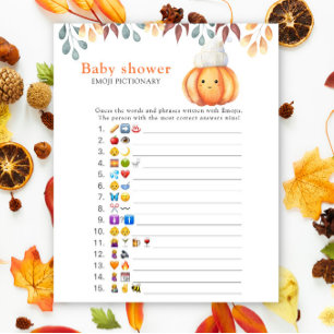 Lámina Calabaza otoñal - emoji de ducha para bebés
