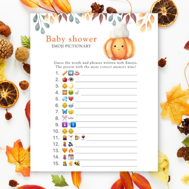 Lámina Calabaza otoñal - emoji de ducha para bebés (Subido por el creador)