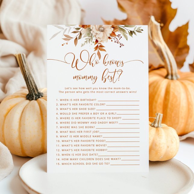 Lámina Calabaza otoñal Quién conoce a mamá mejor juego de (Subido por el creador)