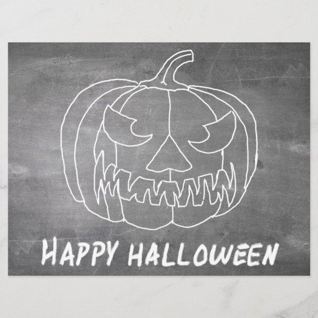 Lámina Calabaza para Halloween 2 apariencia de pizarra (Anverso)