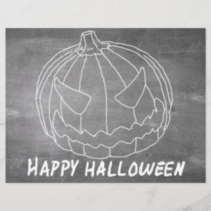 Lámina Calabaza para Halloween 6 aspecto de pizarra