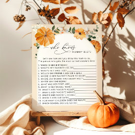 Lámina Calabaza pequeña de otoño que conoce a mamá mejor 