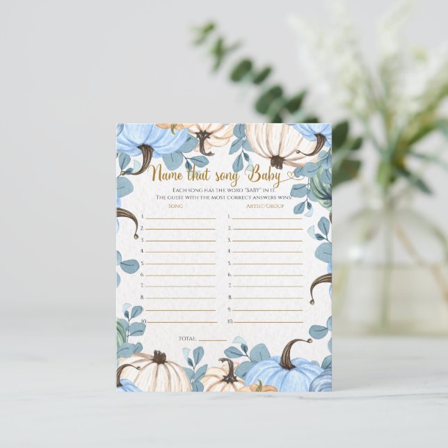 Lámina Calabaza pequeña Nombre esa canción juego de ducha (Anverso de pie)