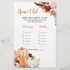 Lámina Calabaza rústica de Boho ¿Qué edad tenían los padr