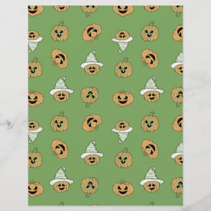 Lámina Calabaza verde de Halloween y papel de scrapbook c