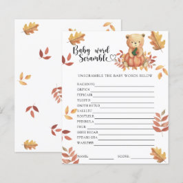 Lámina Calabaza y oso otoñales - Juego de estribillos par