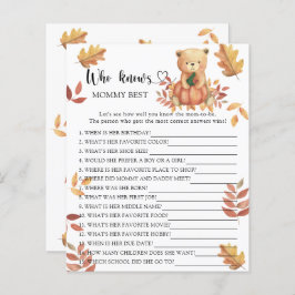 Lámina Calabaza y oso - Quién conoce a mamá mejor juego