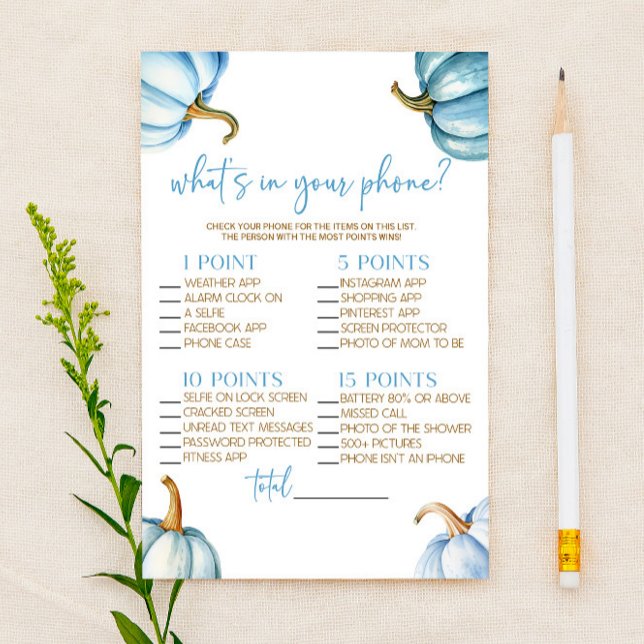 Lámina Calabazas Azules Caen En Su Juego De Baby Shower P (Subido por el creador)