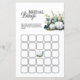 Lámina Calabazas blancas y eucalipto Bingo de ducha de no