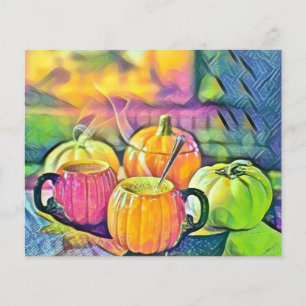 Lámina Calabazas de otoño vintage colores de otoño acuare