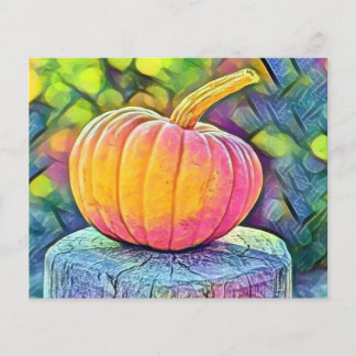 Lámina Calabazas de otoño vintage colores de otoño acuare