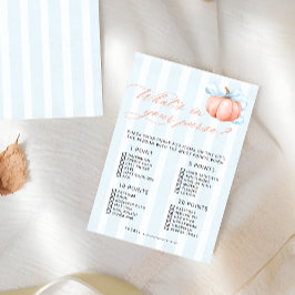 Lámina Calabazas en el juego de Baby Shower de tu cartera