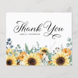 Lámina Calabazas y girasoles caen Baby Shower Gracias