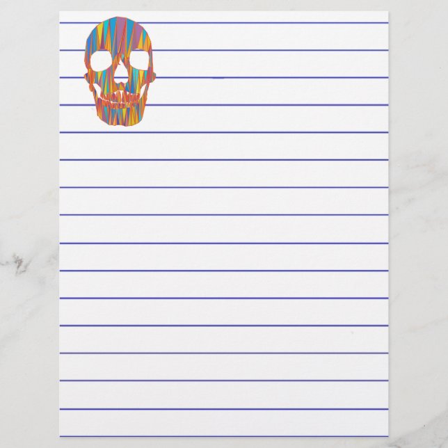 Lámina Calavera colorida (Anverso)