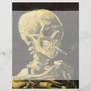 Lámina Calavera con cigarrillo en llamas por Vincent van 