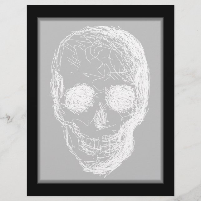 Lámina Calavera, en blanco. (Anverso)