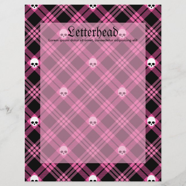 Lámina Calavera gótica Tartán Plaid (Anverso)