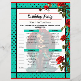 Lámina Calaveras de azúcar de rosas verde azuladas y roja