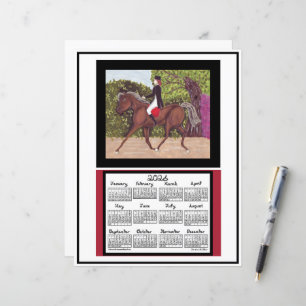 Lámina Calendario 2026 Caballo Dressage Tela Fuente