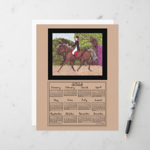 Lámina Calendario 2026 Dressage Caballo Deporte Tela Fuen