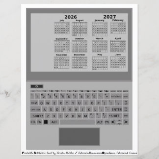 Lámina Calendario Año Escolar Teclado Portátil 2026=2027