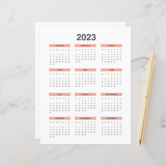 Lámina Calendario completo 2023 a partir del lunes