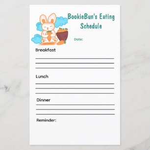 Lámina Calendario de alimentación de BookieBun