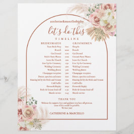Lámina Calendario de bodas de terracota con hierba de Pam