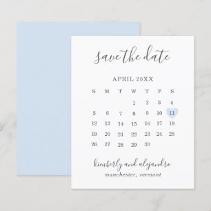 Lámina Calendario de Corazón Azul Presupuesto Boda Save t