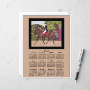 Lámina Calendario de Dressage Horse Equestrian Riding 202