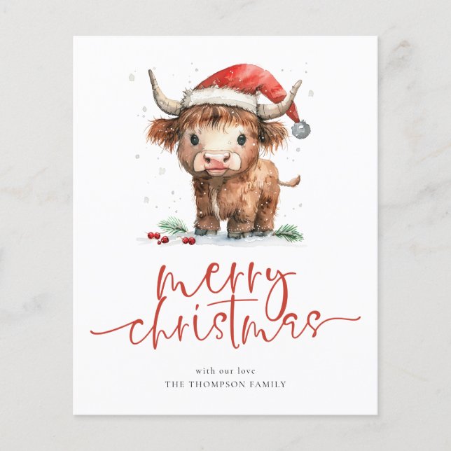 Lámina Calendario de Navidad 2026 de la vaca de las Highl (Anverso)