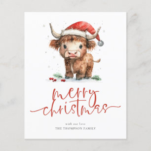 Lámina Calendario de Navidad 2026 de la vaca de las Highl