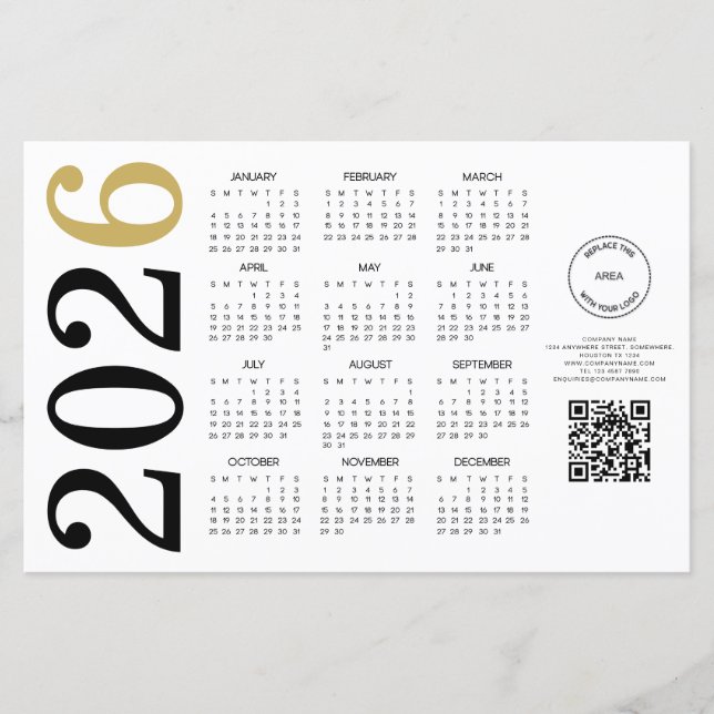 Lámina Calendario de presupuesto 2024 Logo QR Code Feliz  (Anverso)