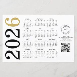 Lámina Calendario de presupuesto 2024 Logo QR Code Feliz 