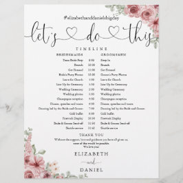 Lámina Calendario de programación de Boda de guiones de c