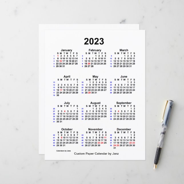 Lámina Calendario de vacaciones para Personalizados de 20 (Anverso/Reverso In Situ)