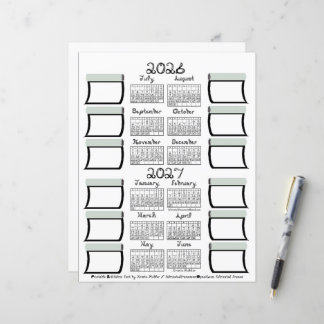 Lámina Calendario del año escolar 2026-2027 Fuente de tel