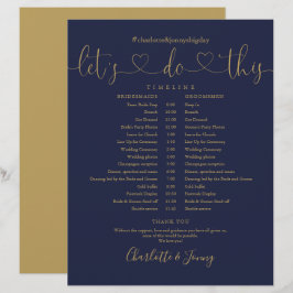 Lámina Calendario del Boda de guión de la Marina Gold