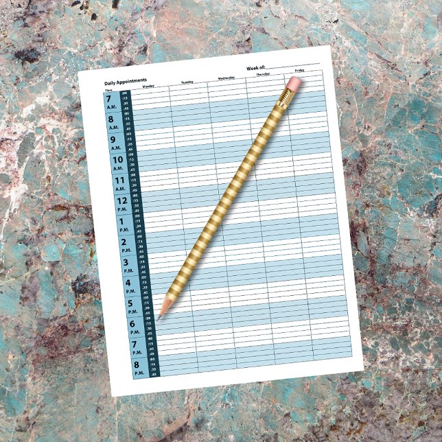 Lámina Calendario diario de citas | Azul clásico (Subido por el creador)