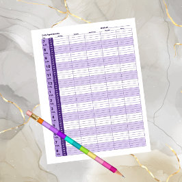 Lámina Calendario diario de citas | Púrpura