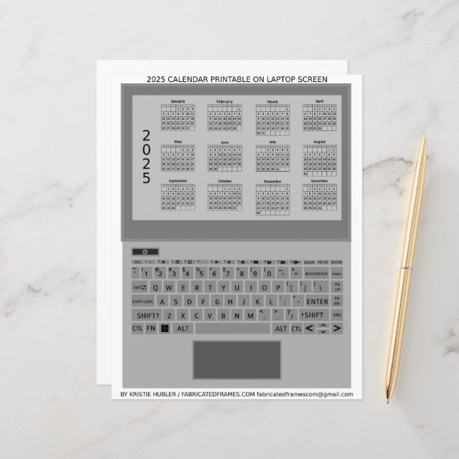 Lámina Calendario en pantalla del teclado Silver Laptop 2 (Anverso/Reverso In Situ)