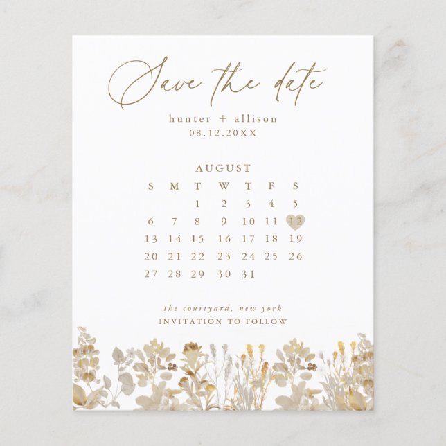 Lámina Calendario Guardar la fecha | Bella (Anverso)